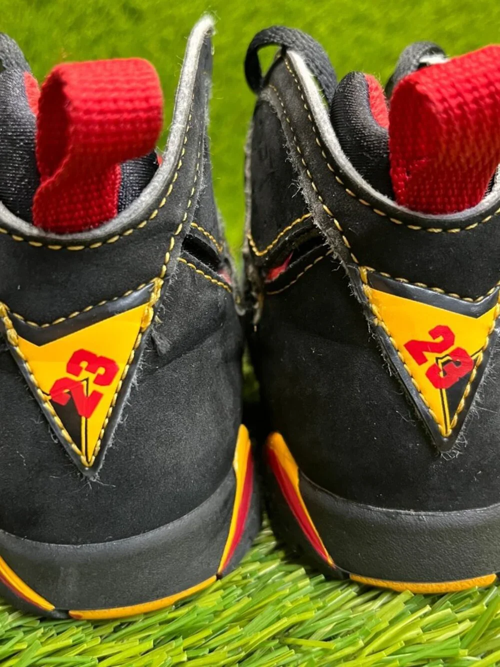 Nike Air Jordan 7 Retro Citrus Boys Size 9C‎ Black Basketball Shoes Sneakers